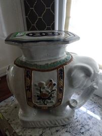 1950's Italian hand painted elephant side table - trunk sort of up, for good luck, send Viagra!