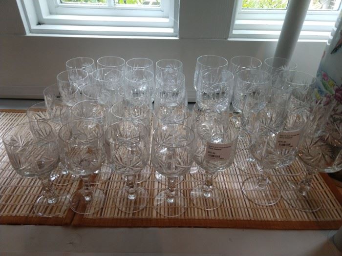 More blingy cut crystal stemware. 