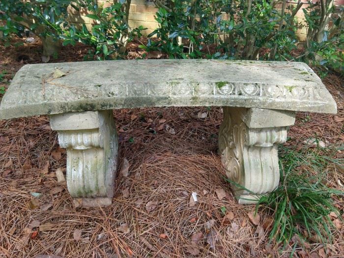 The owner asked me if I wanted her to clean the moss off of this cute concrete bench.                                                                I almost wanted to cut her...