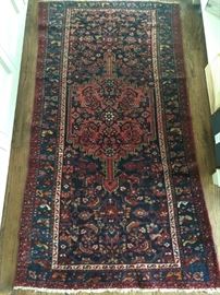 Vintage hand woven Kurdish Bijar, 100% wool face, measures 3' 6" x 6' 3".