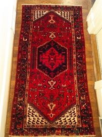 Vintage hand woven PersianKurdish Bijar, 100% wool face, measures 3' 4" x 6' 5".