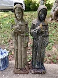 Freshly dug from the ground, a loving pair of St. Francis'. Please, no predator jokes...                                                               ;-)