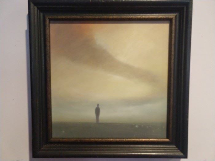 Original oil on panel, "Bend", by Lookout Mountain artist, Scott Hill; measures 12" x 12", w/o frame.