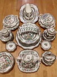 Beautiful 75-piece set of scalloped Coalport (England) "The IndianTree" china; this pattern was first produced in 1801.