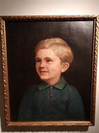 Lovely original oil portrait of the perfect "Best Little Boy in the World", from Reeves and Sons Limited, London (1776-1976).