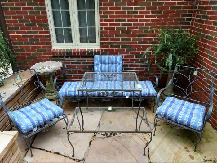 Vintage wrought iron outdoor patio set, from Rich's, purchased in the 70's.