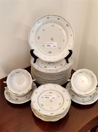 Lovely LARGE collection of Herend "Coronation", or "Battheny" dinner plates, dessert plates, soup bowls and underliners.