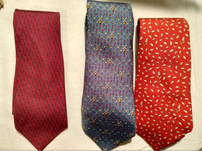 A smattering of Hermes men's ties.