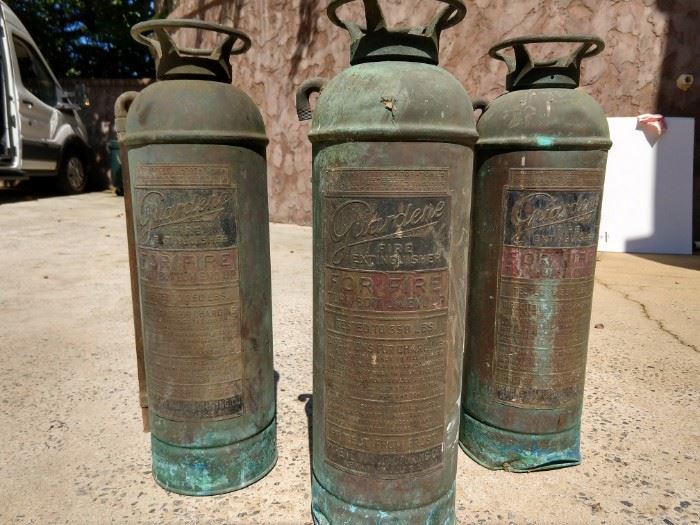 Good things DO come in three's!                                                   A happy trio of vintage Guardene (Pyrene, NY) fire extinguishers. 