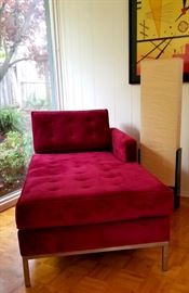 red velvet chaise