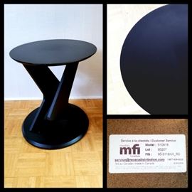 mfi black modern side table, made in CANADA