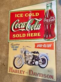 Signs - Coca Cola - Harley Davidson