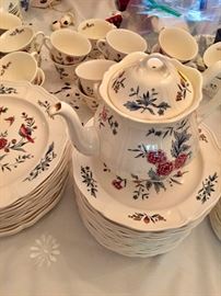 Wedgewood Dish set, cups, saucers, coffee pot and more