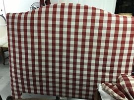 Queen headboard and bed skirt