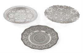 Lot 8 Three Persian silver dessert stands  
20th century 