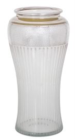Lot 16 An American silver deposit and etched glass vase  
Marked only Sterling, circa 1910 