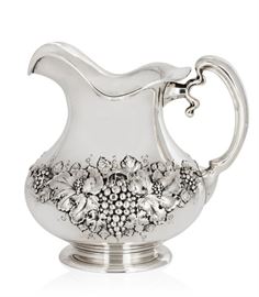 Lot 29 An American Art Nouveau vintage decorated pitcher  
By George W. Shiebler & Co., New York, NY, circa 1900; retailer's mark of J.R. Mercer 
