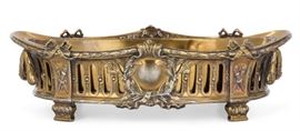 Lot 33 A French Neoclassic style bronze jardinière Victor Saglier, Paris 
late 19th century 
Formerly silvered, with liner  