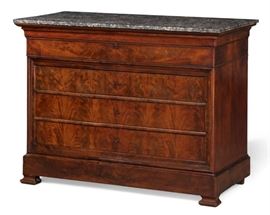 Lot 47 A Louis Philippe flame mahogany secrétaire commode 
second quarter 19th century 