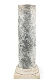 Lot 73 A Continental Neoclassical mottled gray marble pedestal 
late 19th century 
