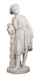 Lot 76 A good carved marble figure of Rebecca 
Chauncey Bradley Ives (American, 1810-1894)  
circa 1864 
Inscribed C. B. IVES FECIT ROMÆ. 1864.  