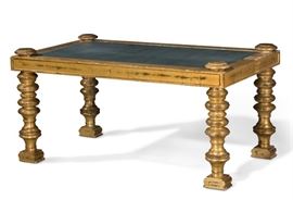 Lot 109 A giltwood and slate low occasional coffee table in the Pompeiian taste 
probably Quatrain 
post 1950 
