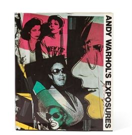 Lot 117 Andy Warhol and Bob Colacello Andy Warhol's Exposures  
New York: Grosset & Dunlap, first edition, 1979 
Signed by Warhol on front panel of dust jacket, also inscribed by Warhol on the half-title page, with an original drawing  