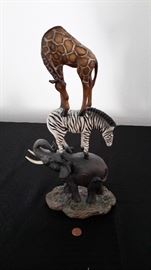 15" safari animal statue, plaster. Adorable!