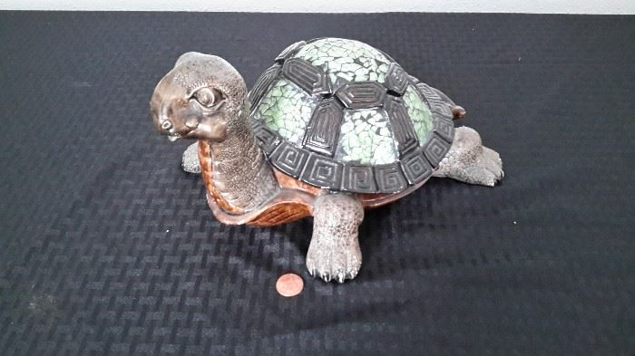 Plaster turtle with broken glass design shell. So cute!