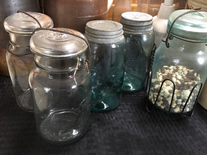 Vintage glass jars.