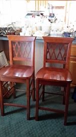 Two sturdy bar stools. Very pretty!