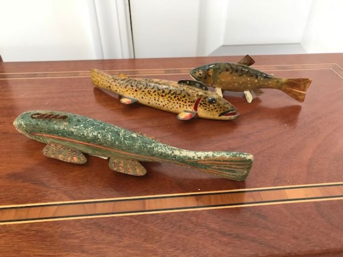 Antique fish decoys, Oscar Peterson