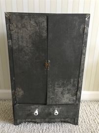 Small antique tin cabinet
