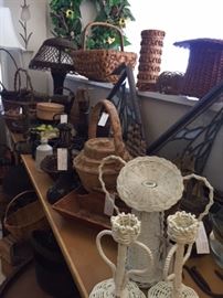 Vintage and antique wicker baskets, bowls, lamps and more!