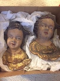 Antique plaster cherubs