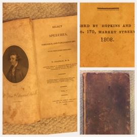 Rare book! Select Speeches, copyright 1808