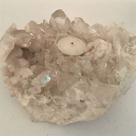 Rock crystal with a votive candle spot.