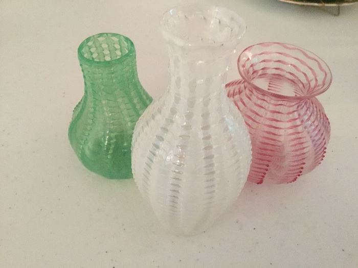 Blown glass vases.