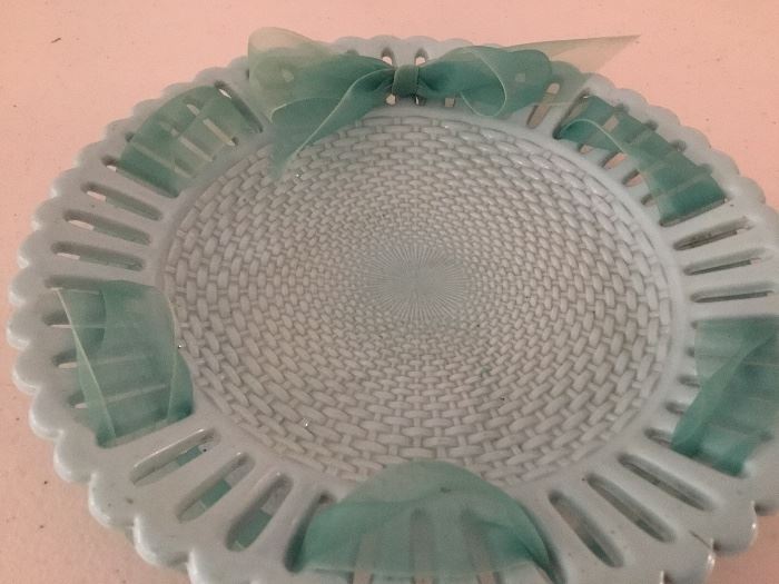 Antique Royal Worcester glass cake dish.
