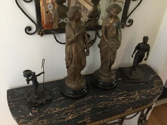 Bronze statues.