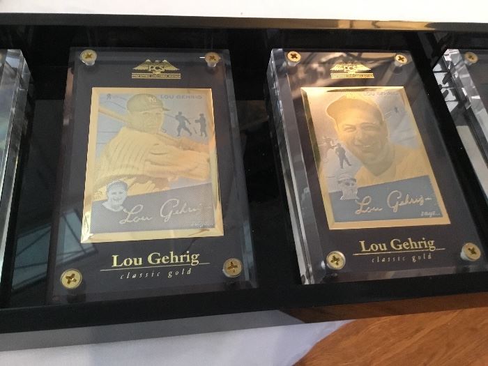 Lou Gehrig set of golden cards.