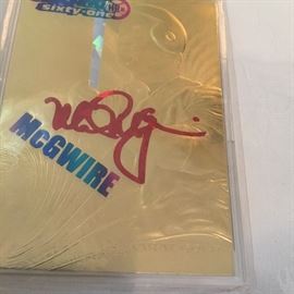 Mark McGwire signed gold card.