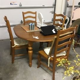 Table and chairs.