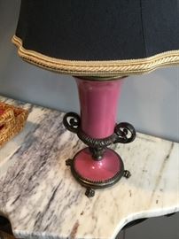 One of a pair of small boudoir lamps.