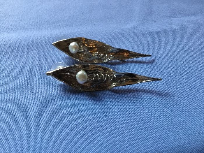Pair of sterling earrings