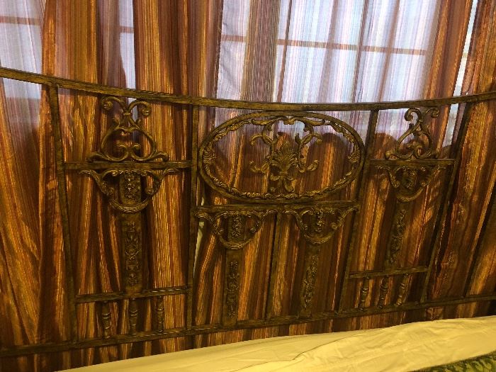  king bed iron headboard