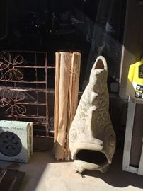 Stepping stone tiles, fish styled chimney