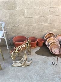 planters, reindeer, drift wood