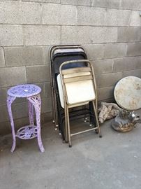 folding chairs, plant stand