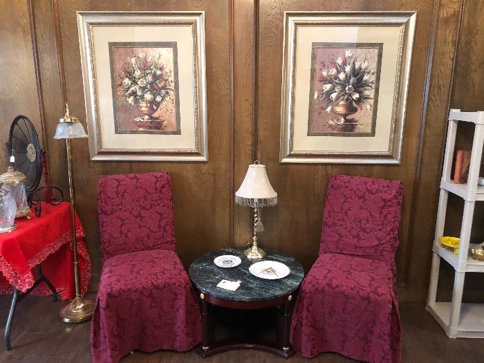 occasional chairs and lamps